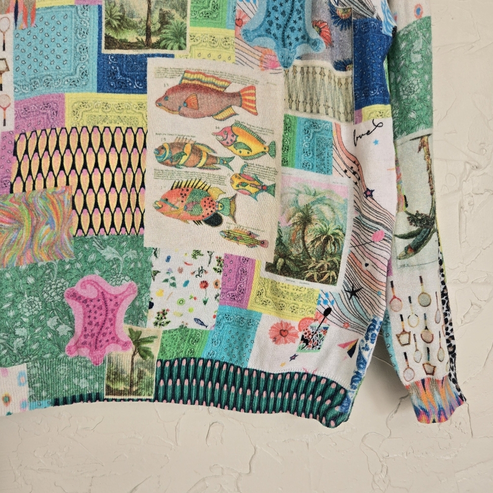 Vilagallo Multicolored Patchwork Cotton Light Kni… - image 4